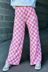 'Lola' Checkered Wide Leg Pants - Celes Fashion